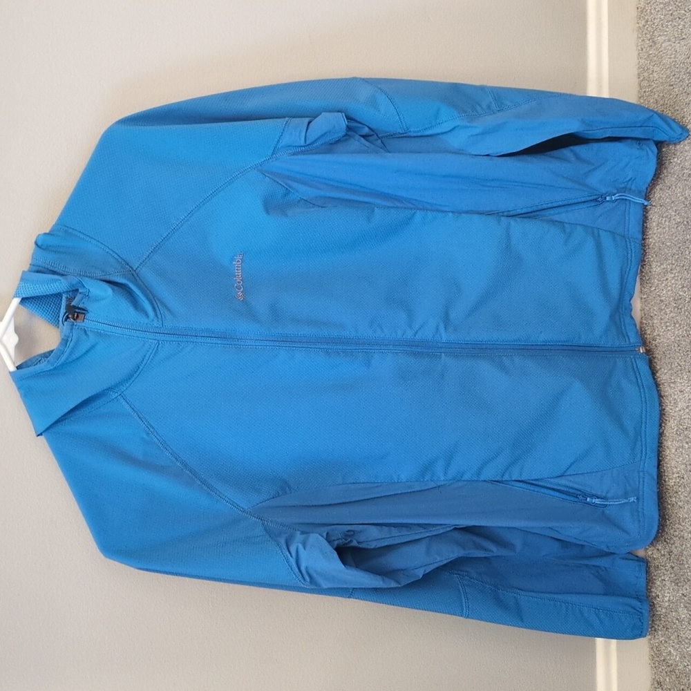 Columbia Light Weight Zip Up Jacket Blue Size Large